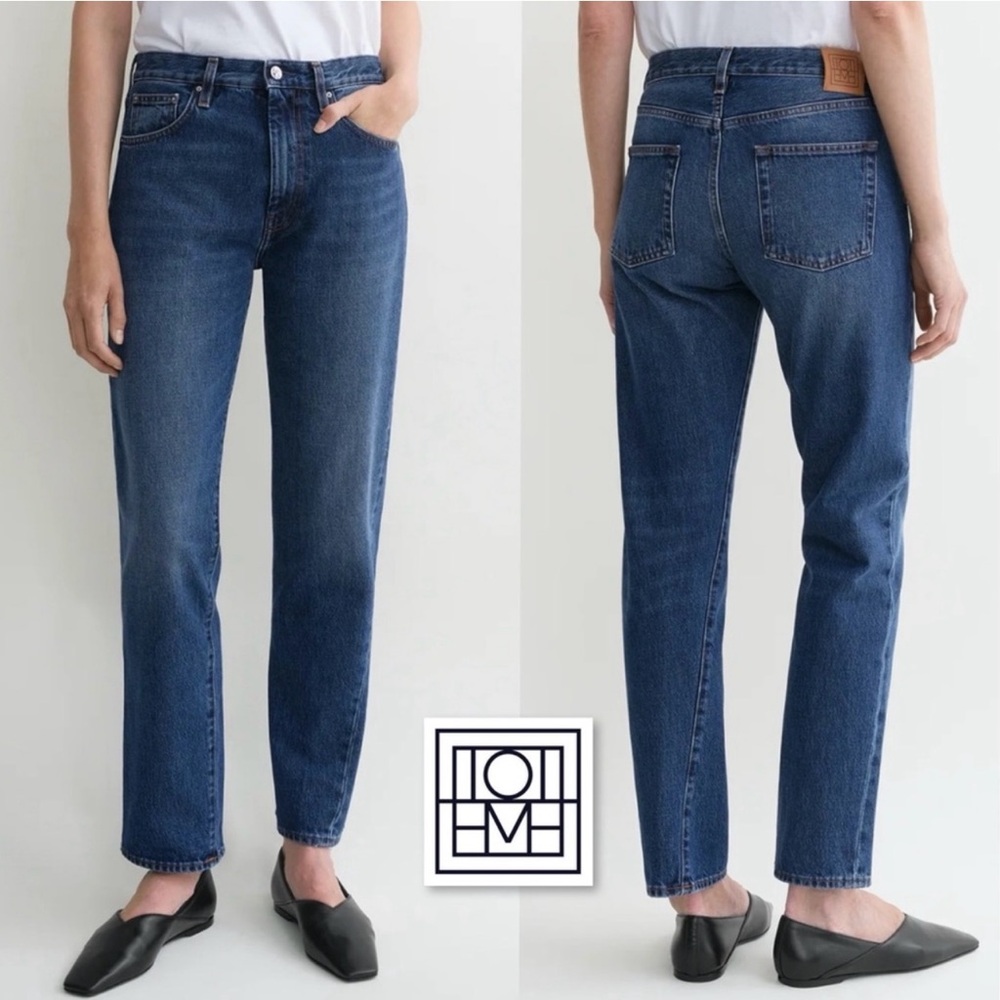 Toteme Original Twisted Seam Denim Jeans Washed Blue 27 Classic Straight Leg